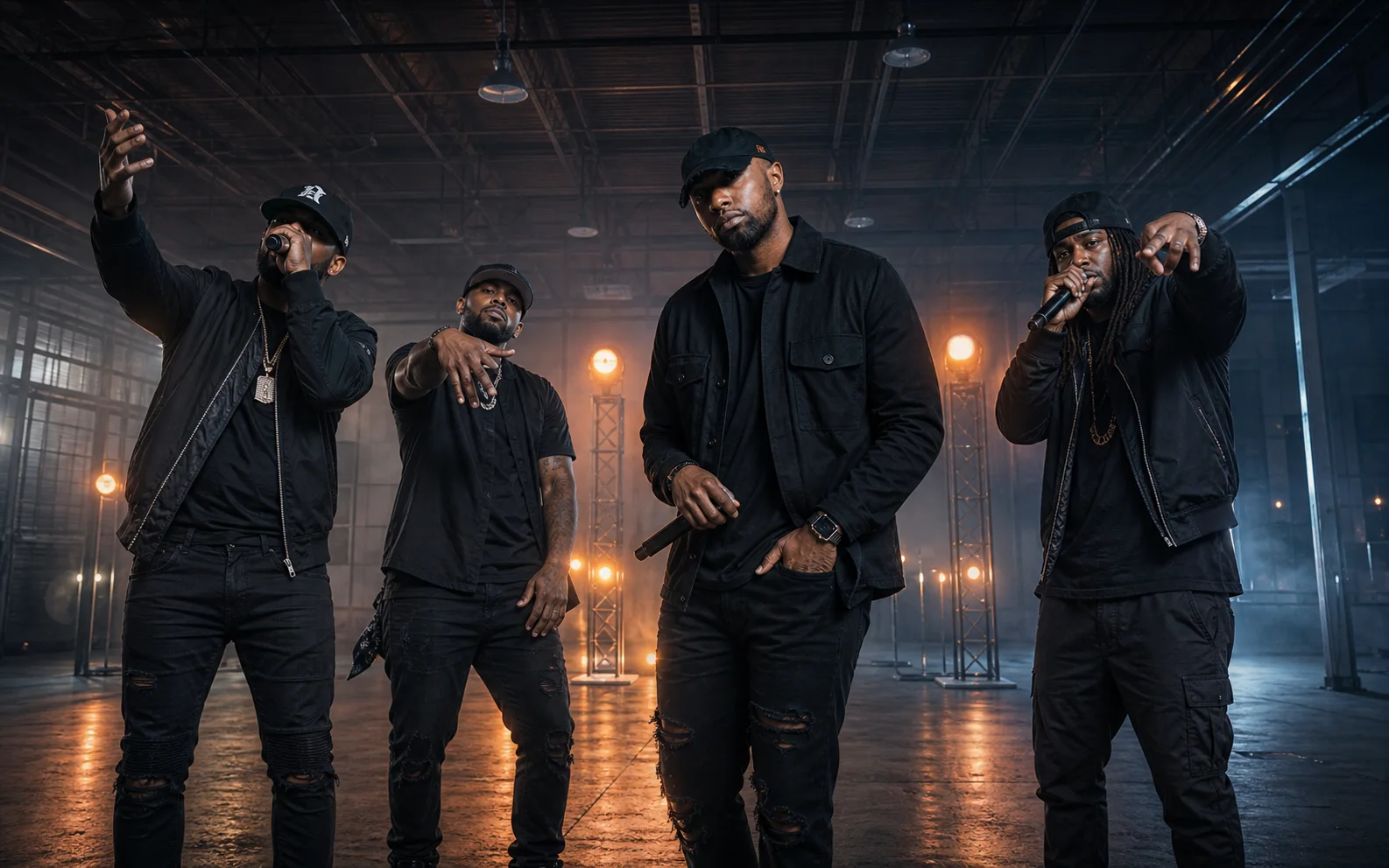 Chad Focus with Troyse Cito G and Flames during a group performance