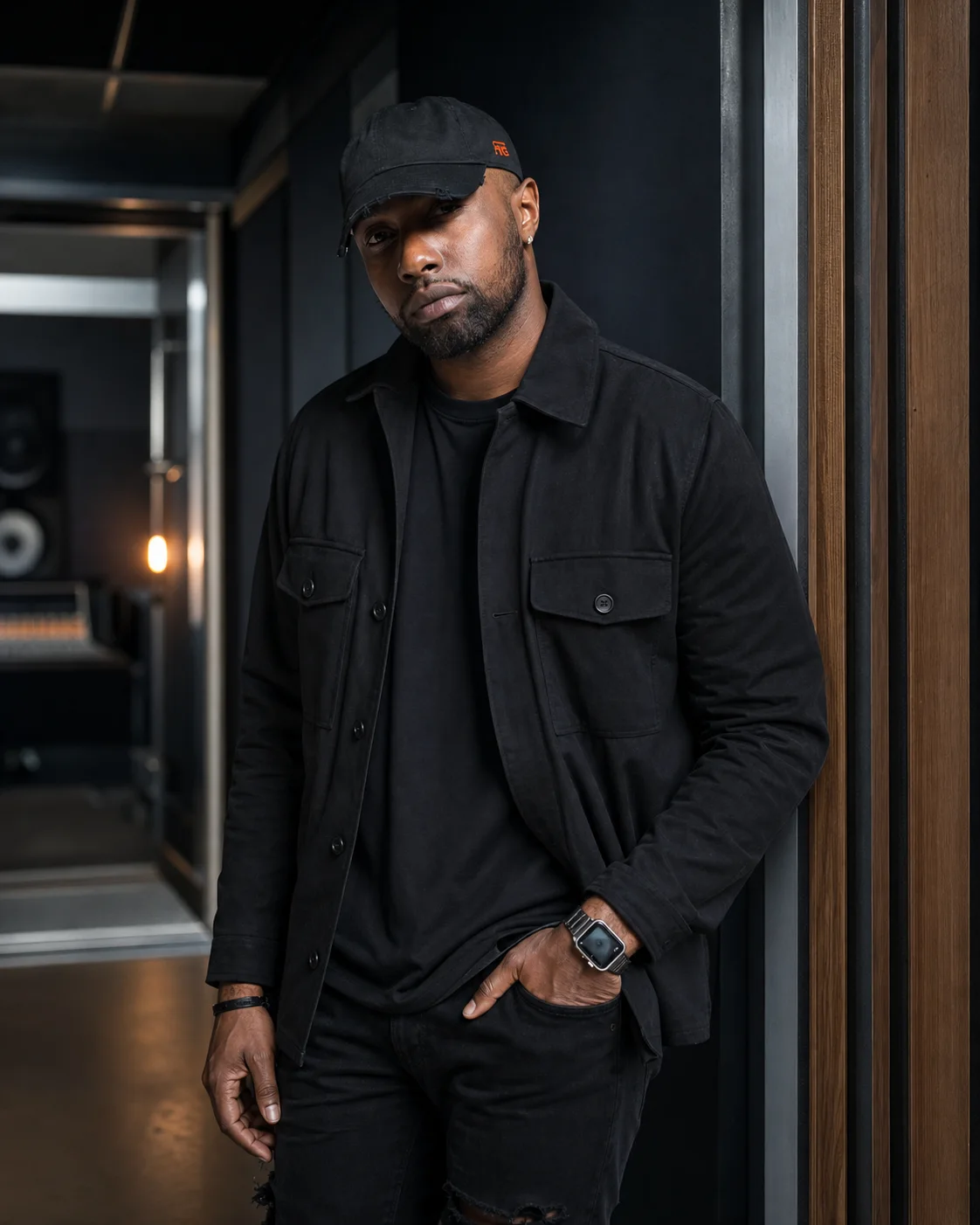 Founder portrait of Chad Focus in a professional recording studio