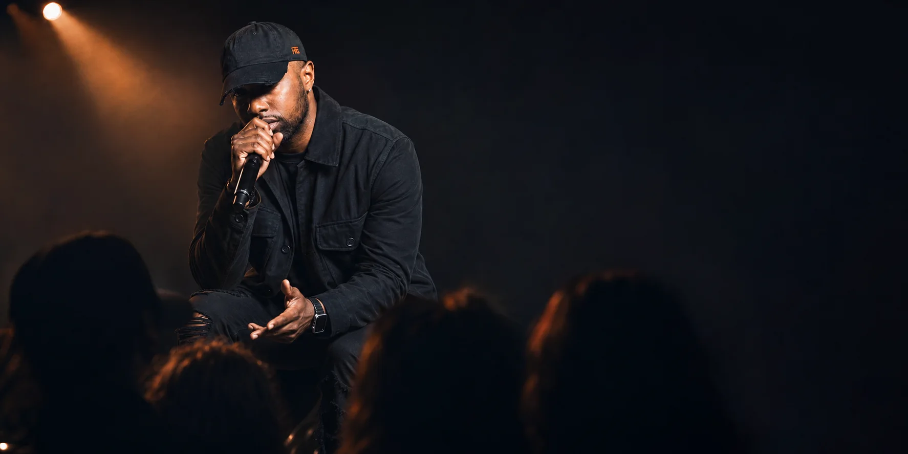 Chad Focus performing live for an intimate audience